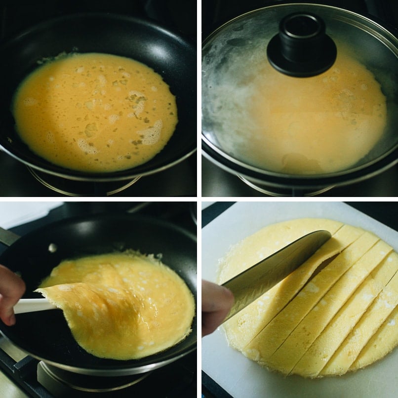 How to cook the egg for kimbap