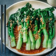 The Chinese broccoli is blanched until tender yet crisp, then drizzled with an aromatic oyster sauce that&rsquo;s sweet and savory. Plenty of fresh ginger and garlic makes the dish so fragrant. A classic dim sum side dish that is almost a must when dining at a restaurant, you can serve it for everyday dinners because it&rsquo;s so easy to prepare. {Gluten-Free Adaptable, Vegan / Vegetarian Adaptable}