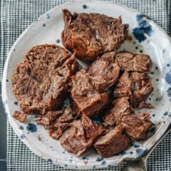 Introducing a Chinese beef shank recipe that features tender juicy braised beef in a rich and savory broth that’s full of aroma. The recipe requires very little hands-on time and is super easy to put together. Once done, you can enjoy the beef by itself, use it to make salad, top noodles with it, and more. The braising broth, also known as “master sauce” in China, can be used again and again for marinating and braising meat, tofu, and vegetables. {Gluten-Free adaptable}