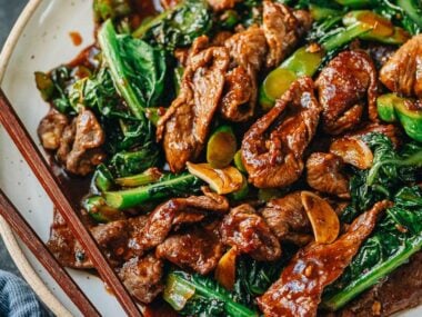 Beef and Chinese broccoli stir fry