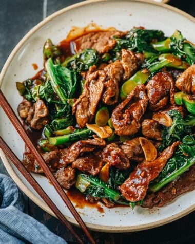Beef and Chinese broccoli stir fry