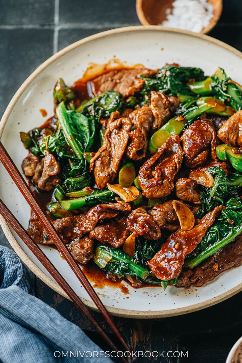Beef and Chinese broccoli stir fry