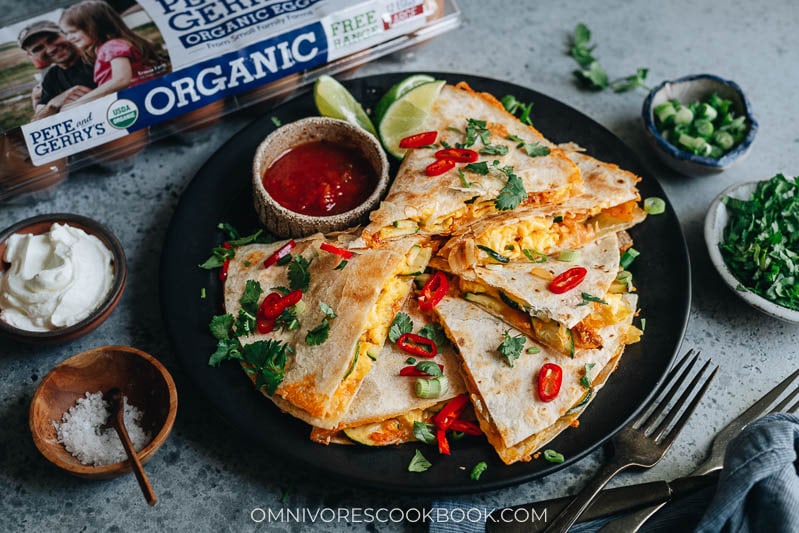 Egg and kimchi quesadilla