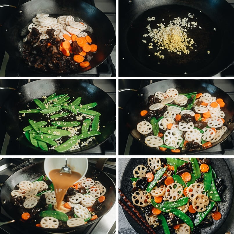 Cooking lotus root stir fry step-by-step