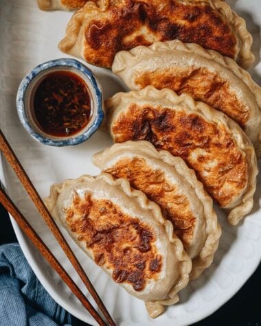 Chinese beef xian bing with dipping sauce
