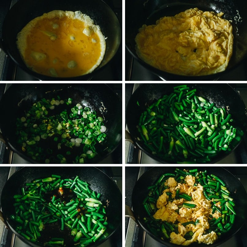 How to cook stir fried garlic scape with scrambled eggs step-by-step