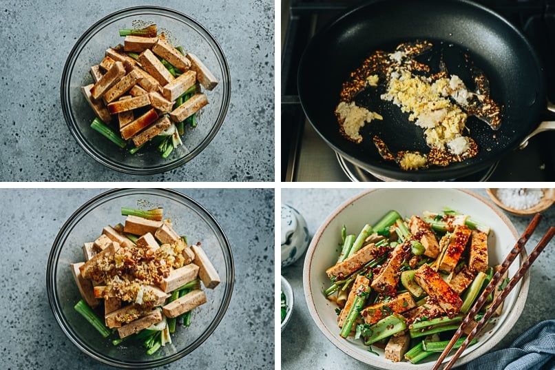 How to make tofu and celery salad step-by-step