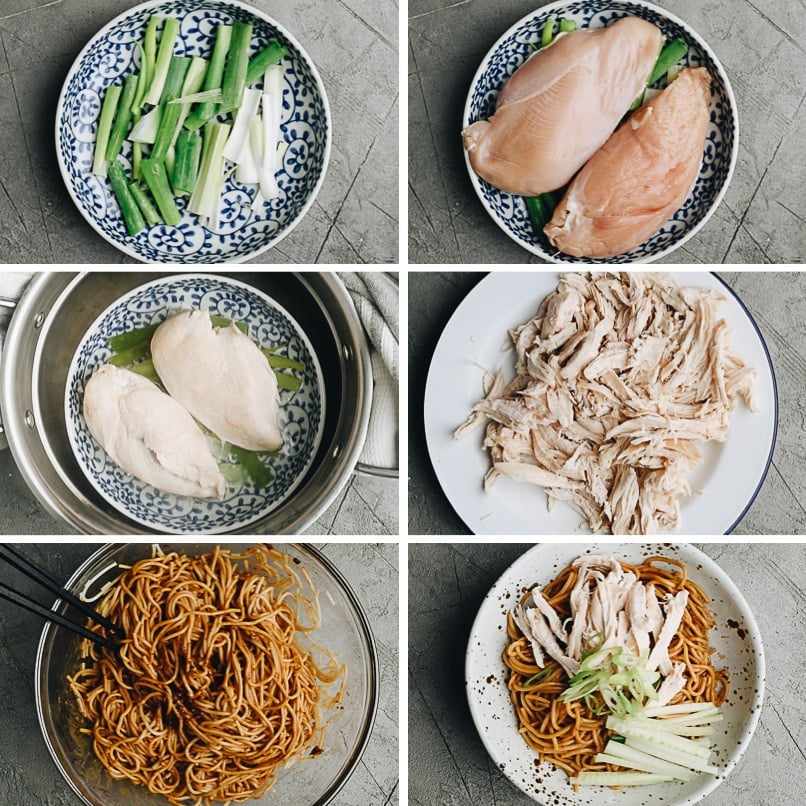 How to make Chinese Chicken Noodle Salad (鸡丝凉面)