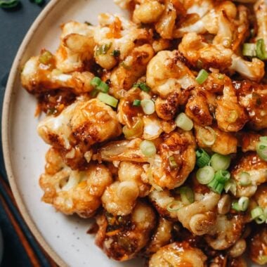 Pan fried cauliflower with orange sauce