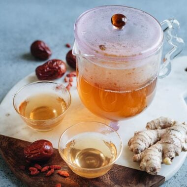 Chinese jujube tea served in teapot