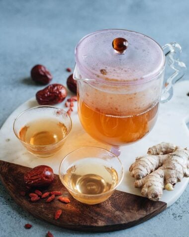 Chinese jujube tea served in teapot