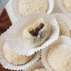 Surprise friends and family with a sweet and unique treat by making your own coconut mochi filled with red bean paste. They may look complex, but you’ll see they’re such an easy treat to make that will absolutely impress! {Vegetarian, Gluten-Free}