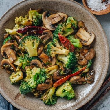 Broccoli and mushroom stir fry