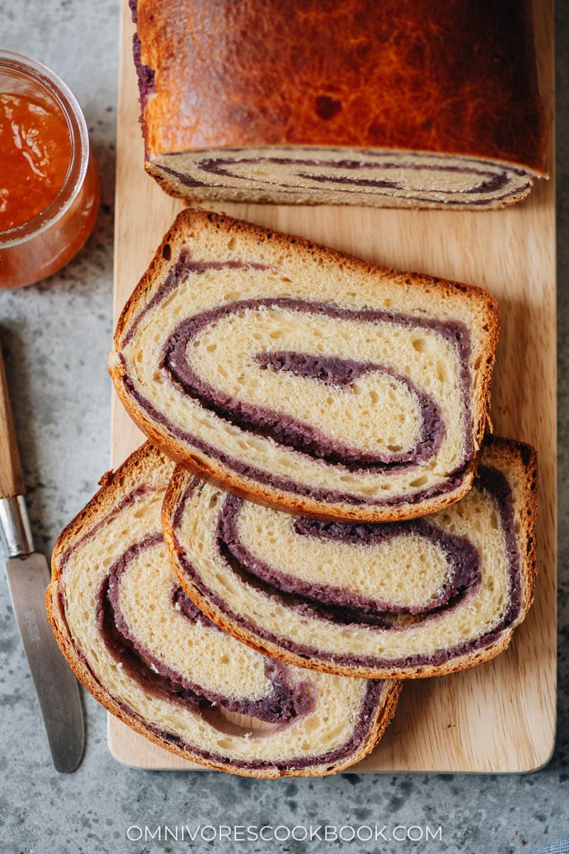 Slices of taro bread