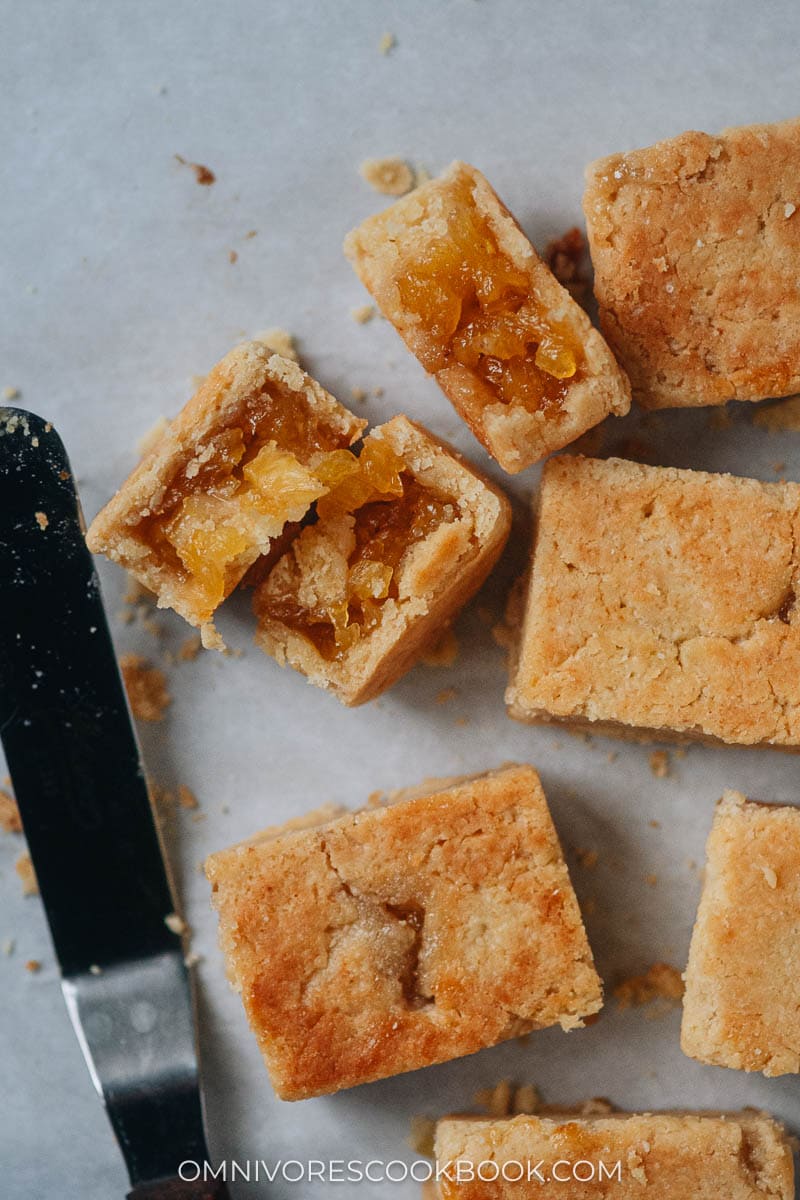 Traditional pineapple cake using mold