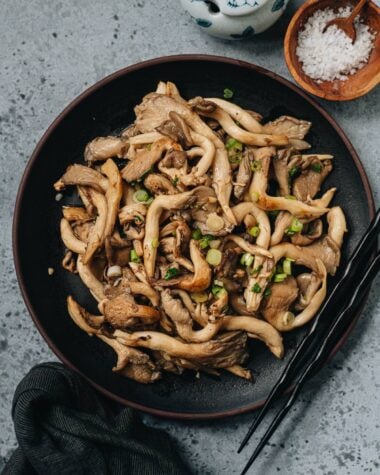 Homemade oyster mushroom stir fry