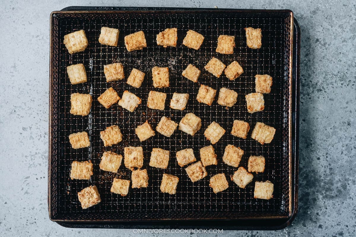 Tofu after air frying