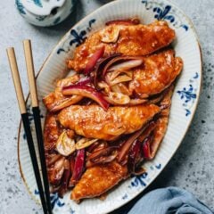 Chewy edges, juicy and tender center, with a savory and sweet glaze that is full of aroma, these Hong Kong-style pan-fried pork chops hit all the right notes. It&rsquo;s a comfort dish that is perfect for your Sunday dinner, and it&rsquo;s simple enough to make on a weeknight. {Gluten-Free Adaptable}