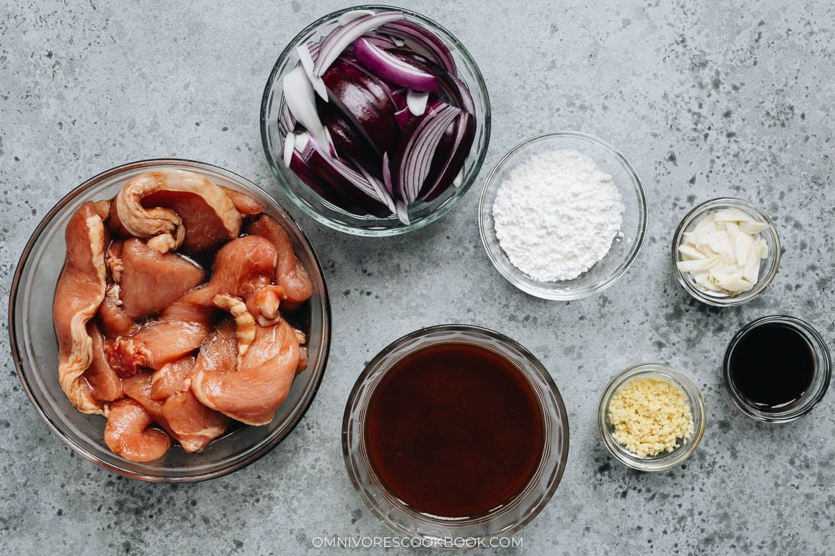 Ingredients for making Hong Kong pan fried pork chops