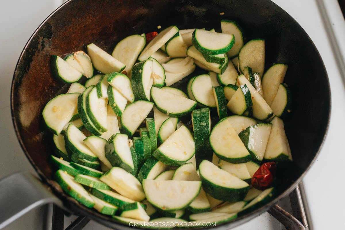 Sear the zucchini