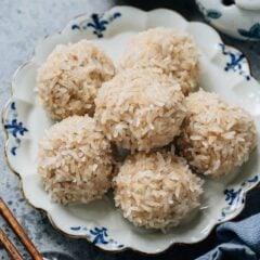 Chinese pearl balls is a dish I&rsquo;ve enjoyed since childhood, featuring tender flavorful juicy pork meatballs coated with tender sticky rice. They are fun to make, freezer-friendly, and look impressive, making them perfect for Sunday dinner and Chinese New Year.
