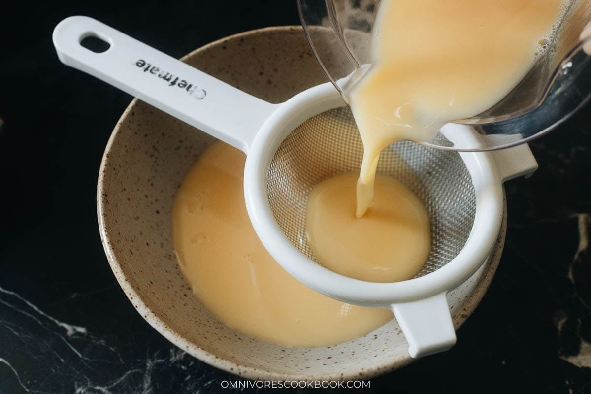 Strain the eggs