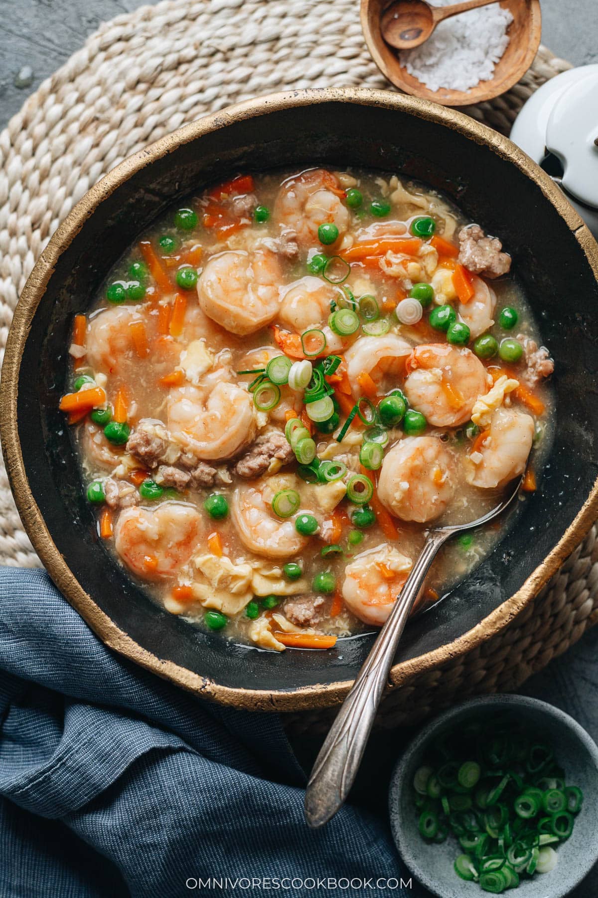 Chinese shrimp with lobster sauce