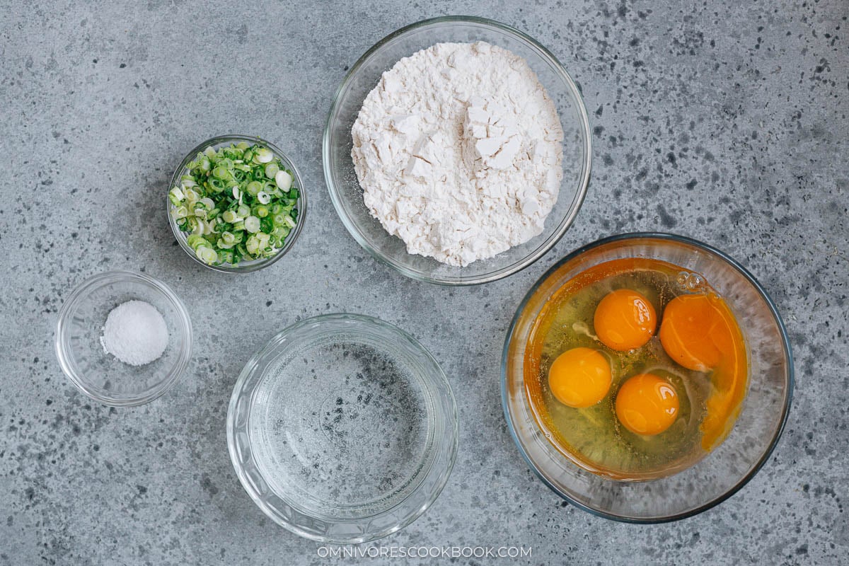 Egg and Green Onion Crepe ingredients

