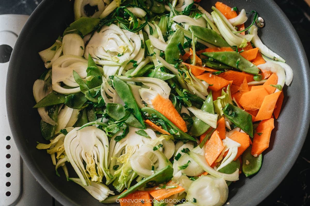 cook the veggies