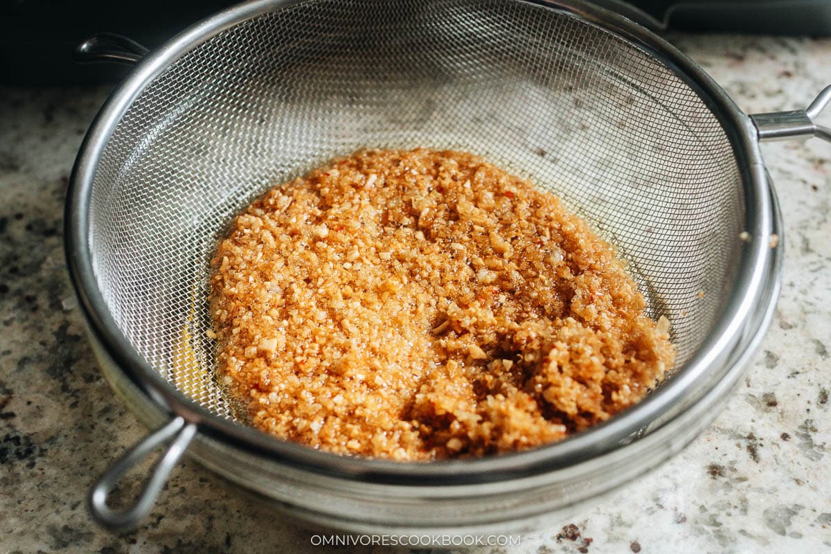 Drain the aromatics