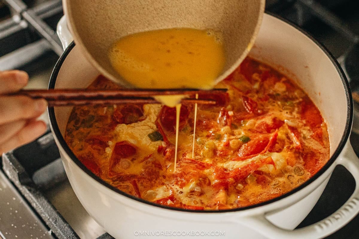 drizzle in the eggs
