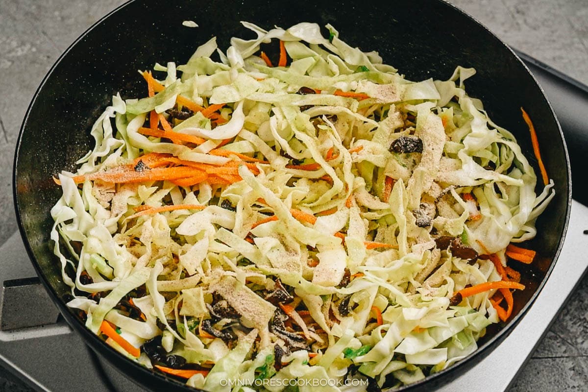 cooking the veggies