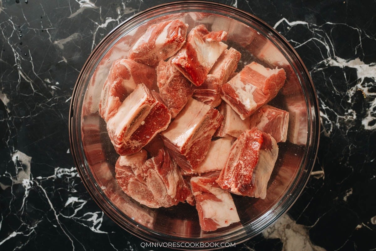 Soak the short ribs