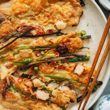 Korean seafood pancakes
