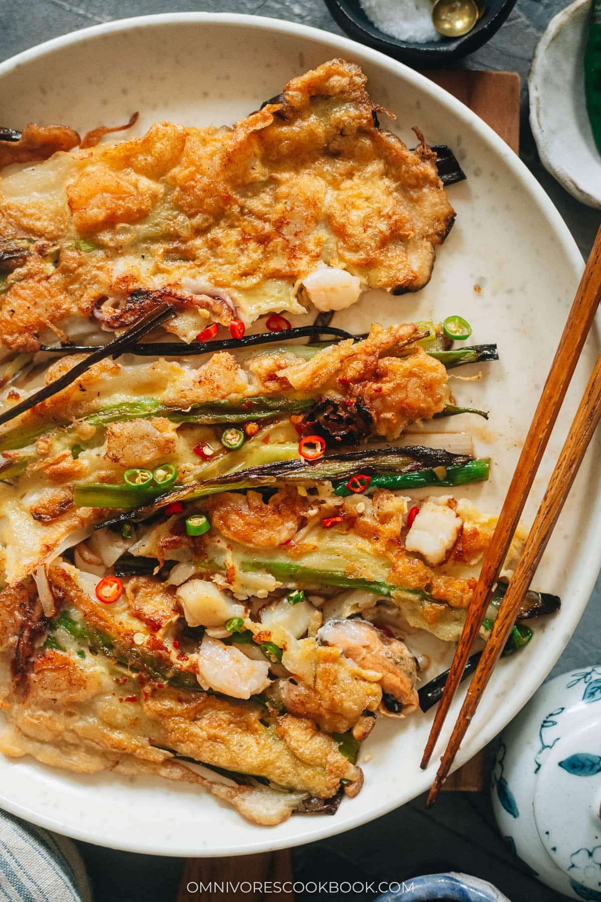 Korean seafood pancakes