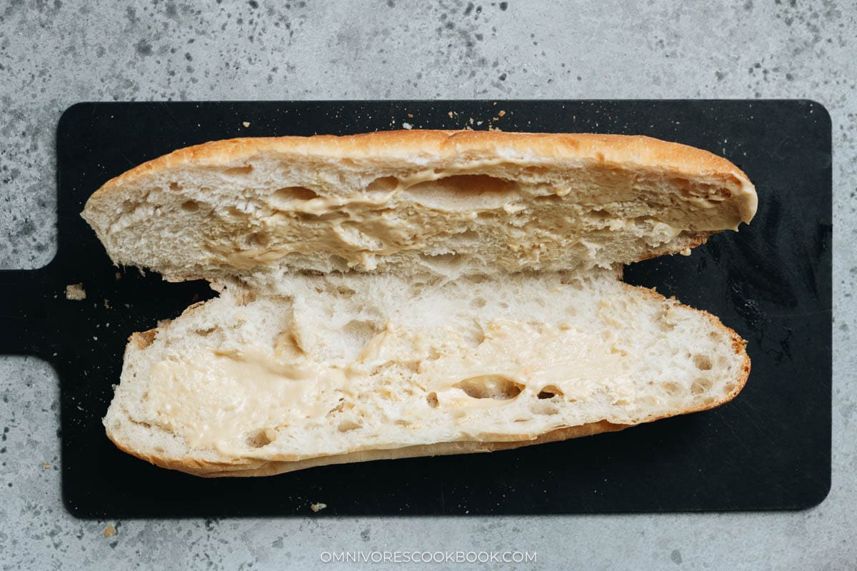 Slice the baguettes