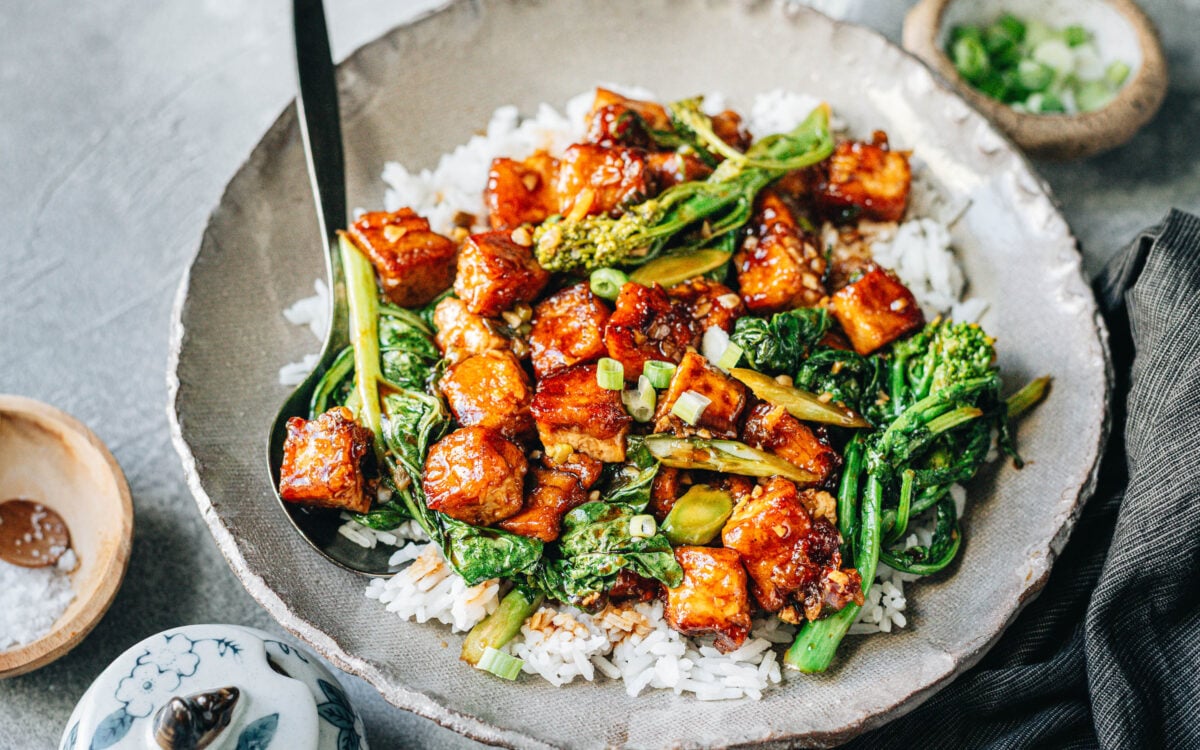 General Tso’s Tofu over rice