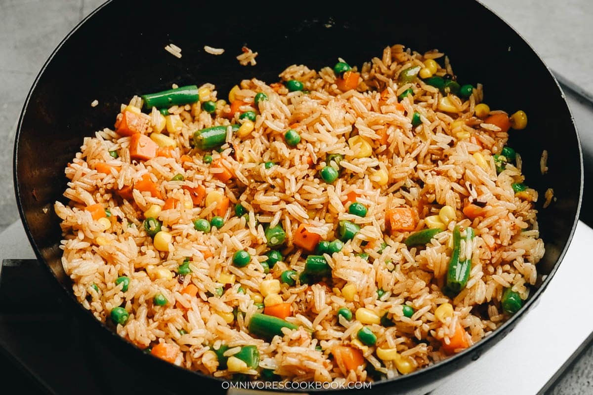 adding the sauce to the pan
