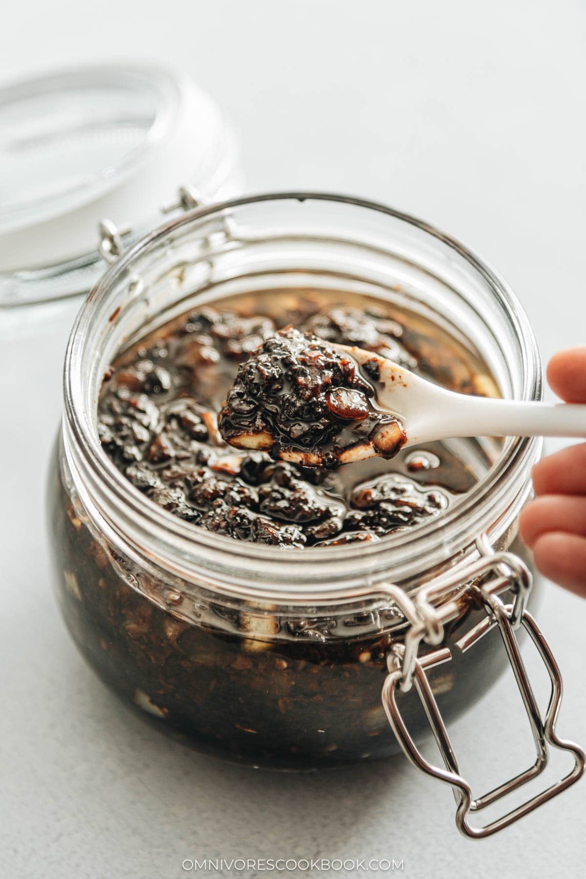 Homemade Black Bean Sauce in a jar