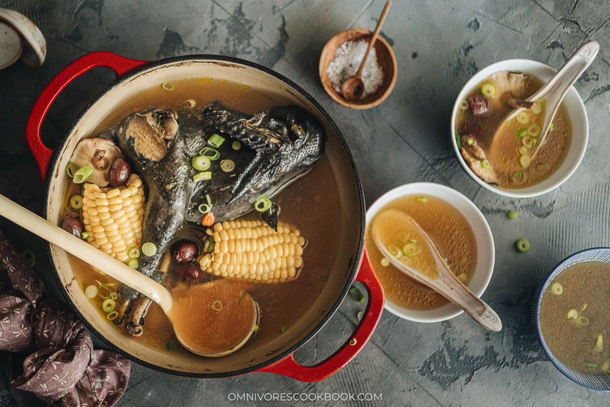 Silkie Chicken Soup serve in bowls