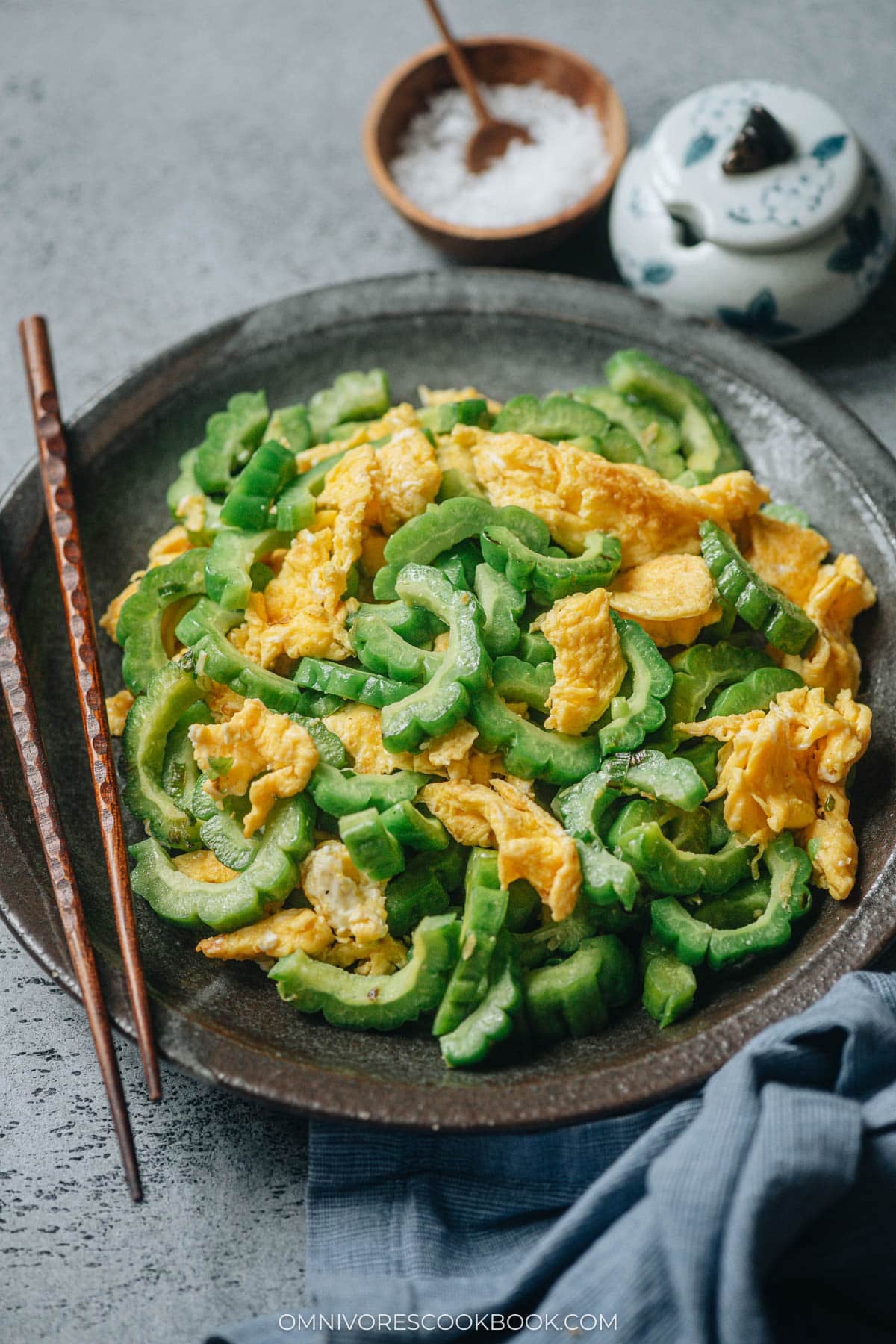 Bitter melon and egg stir fry