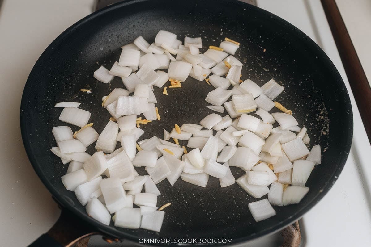 cooking the onion