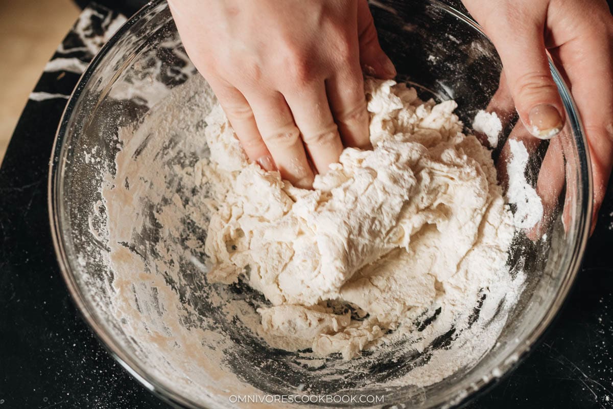 kneading the dough 