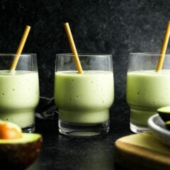 Homemade avocado smoothie