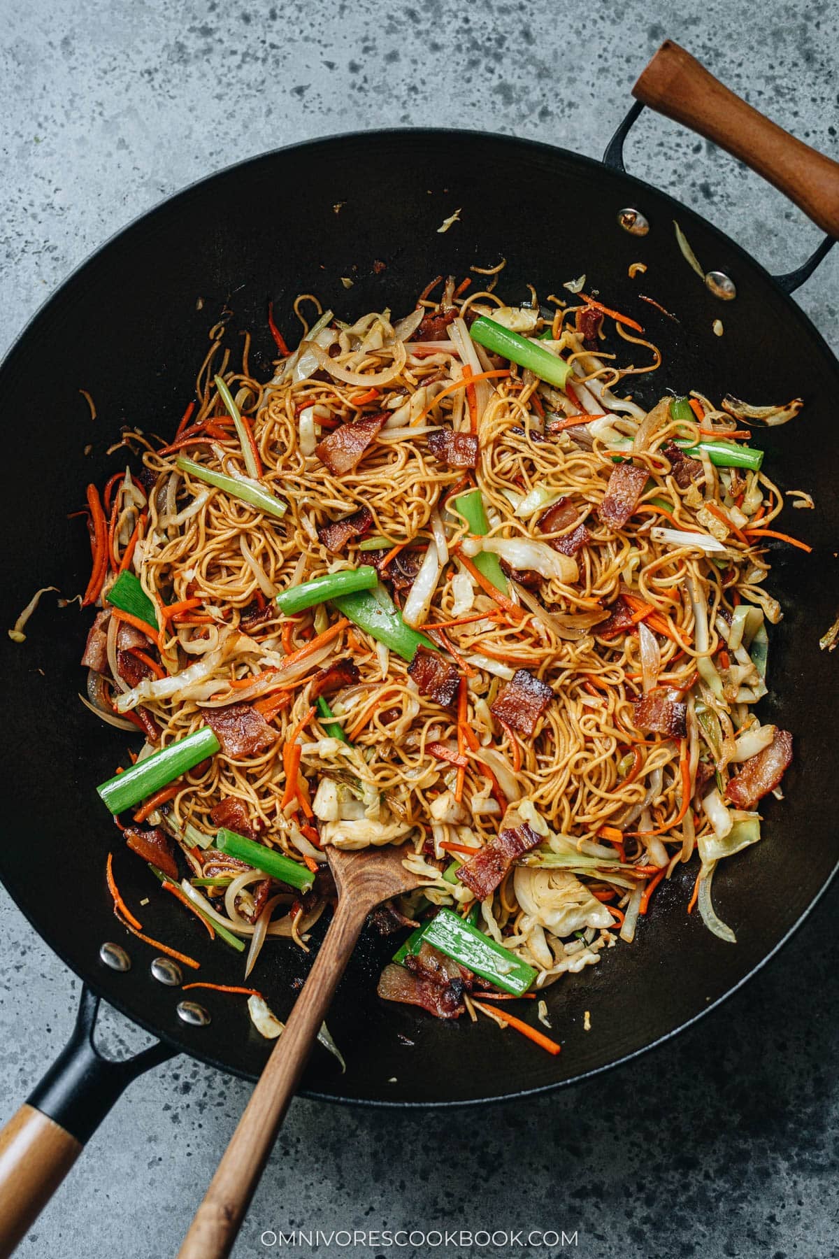 Bacon Pan Fried Noodles