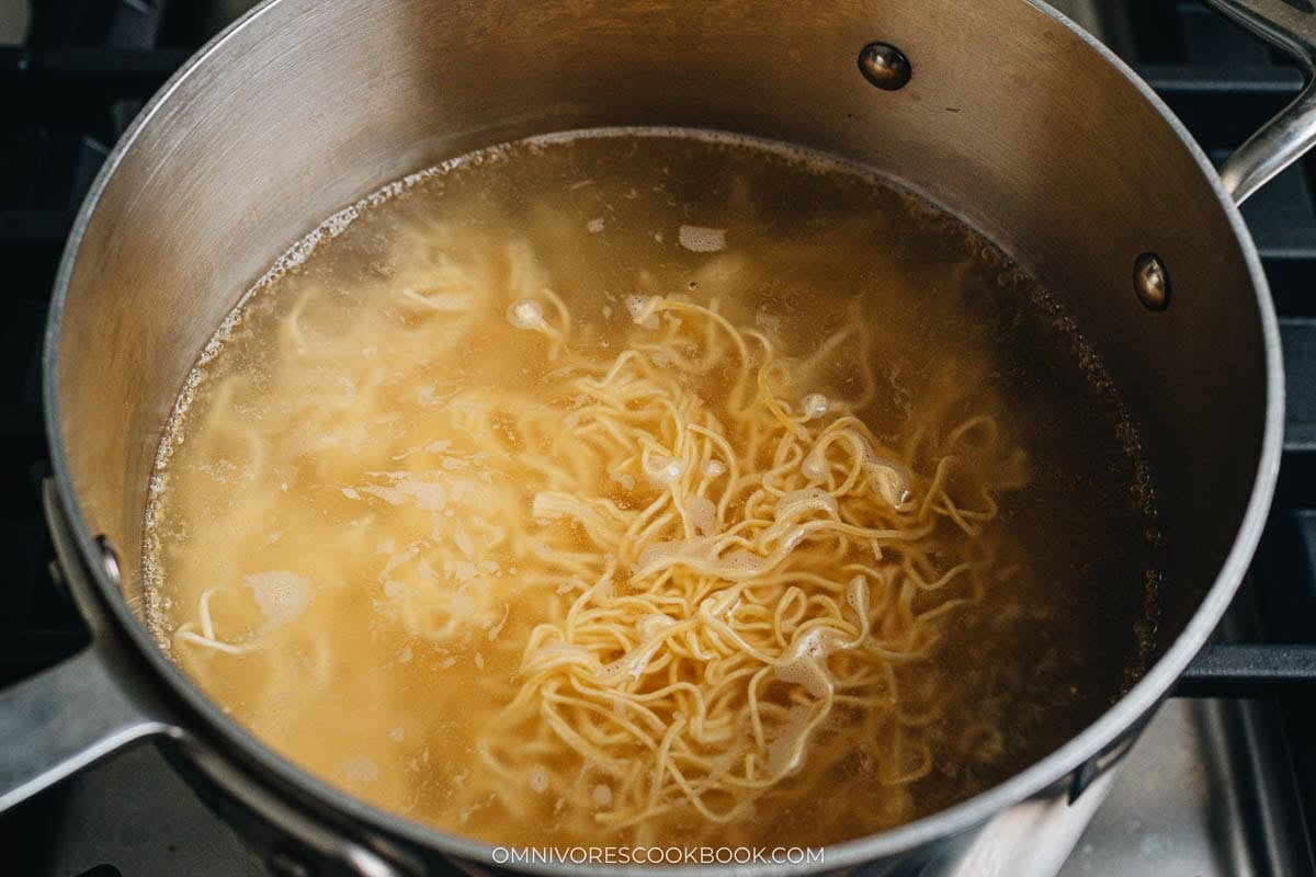 boiling the noodles