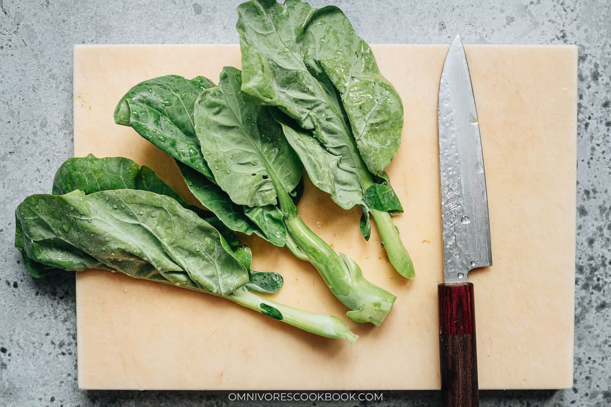 soaked Chinese broccoli